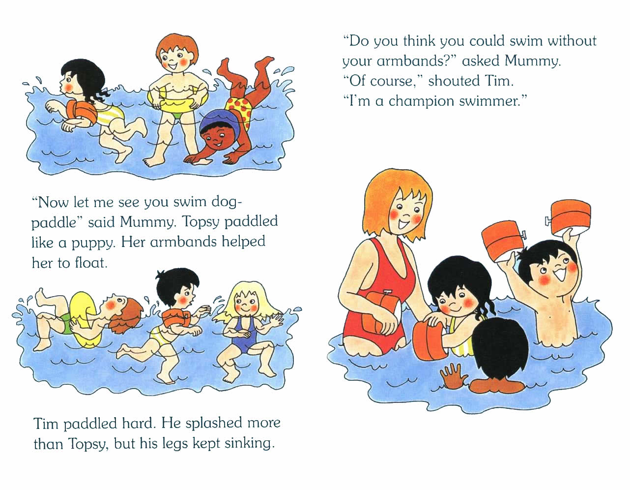 Ladybird - Topsy Tim Books - Learn To Swim (06),绘本,绘本故事,绘本阅读,故事书,童书,图画书,课外阅读